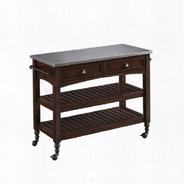 Home Styles Country Comfort Kitchen Cart In Aged Bourbon
