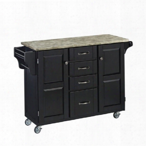 Home Styles Create-a-cart Concrete Top Kitchen Cart In Black