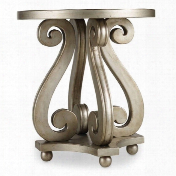 Hooker Furniture Melange Luna Accent Table In Silver Leaf