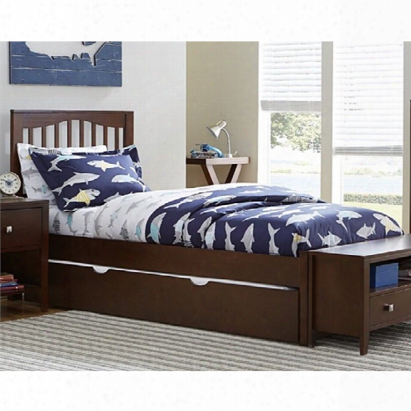 Ne Kids Pulse Full Slat Bed With Trundle In Chocolate