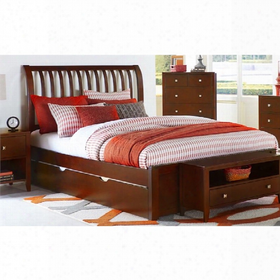 Ne Kids Pulse Queen Sleigh Bed With Trundle In Cherry