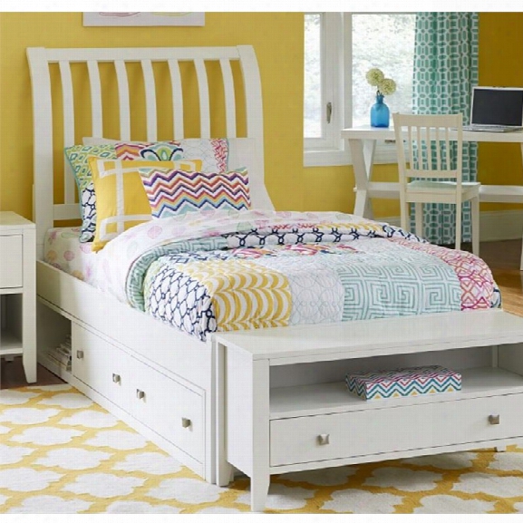 Ne Kids Pulse Twin Storage Sleigh Bed In White