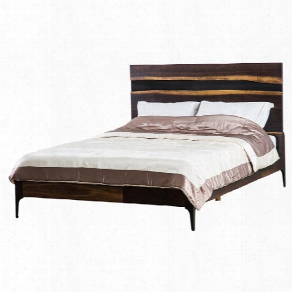 Nuevo Prana King Platform Panel Bed In Seared Black