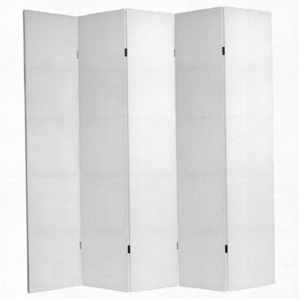 Oriental Do It Yourself 5 Panel Canvas Room Divider In White