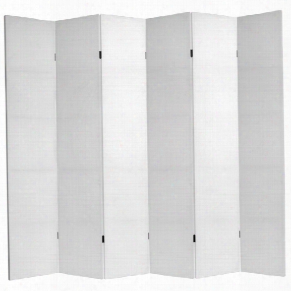 Oriental Do It Yourself 6 Panel Canvas Room Divider In White