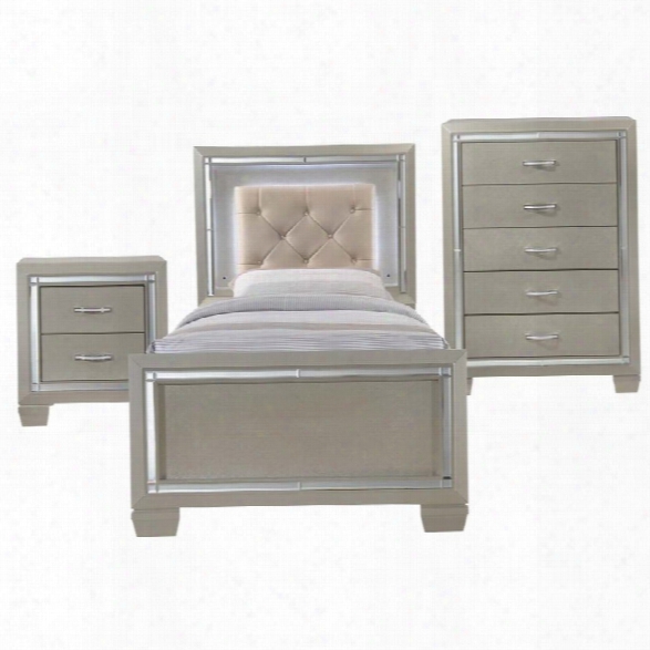 Picket House Furnishings Glamour 3 Piece Twin Panel Bedroom Set