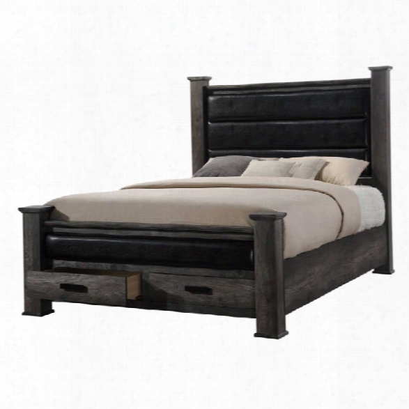 Picket House Furnishings Grayson King Poster Panel Bed In Gray Oak