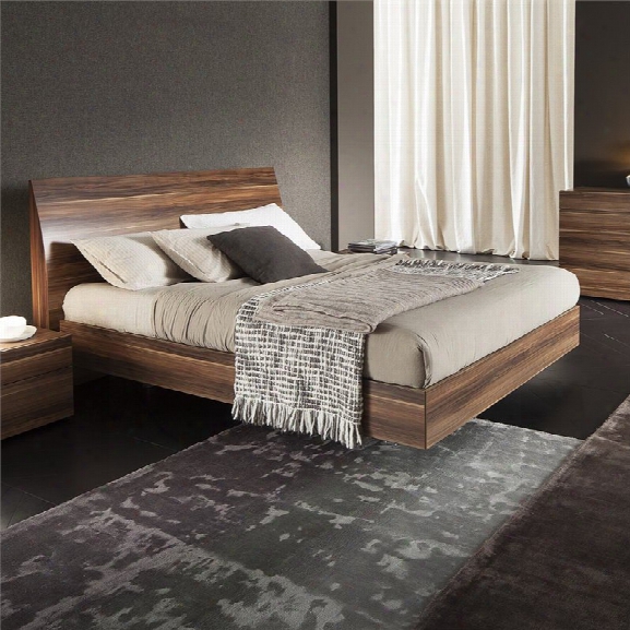 Rossetto Vela Queen Platform Bed In Walnut