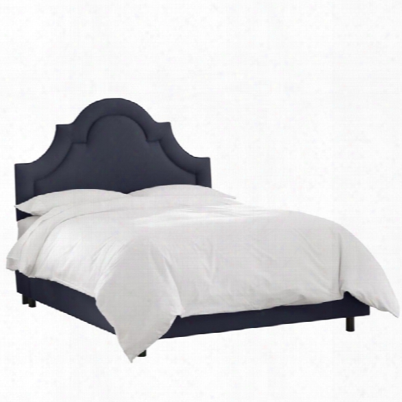 Skyline Furniture Upholstered California King Panel Bed In Twill Navy