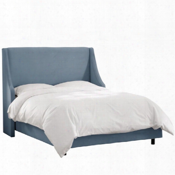 Skyline Furniture Upholstered King Bed In Velvet Ocean