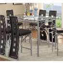 Coaster Glass Top Counter Height Dining Table in Chrome