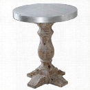 Uttermost Martel Aluminum Clad Accent Table in Natural Fir Wood