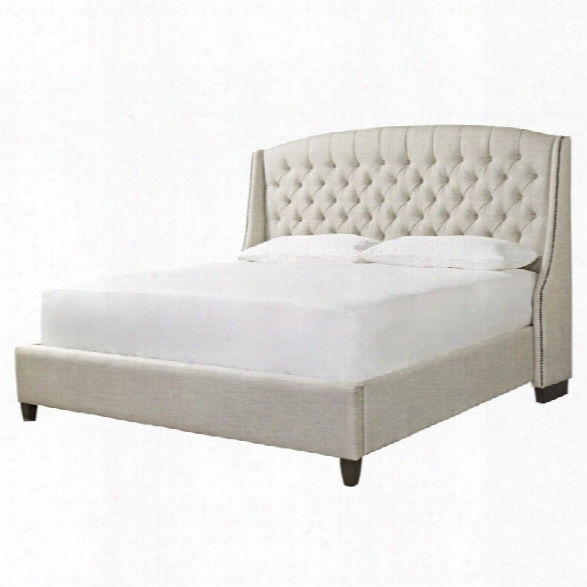 Universal Furniture Curated Halston King Upholstered Bed In Linen