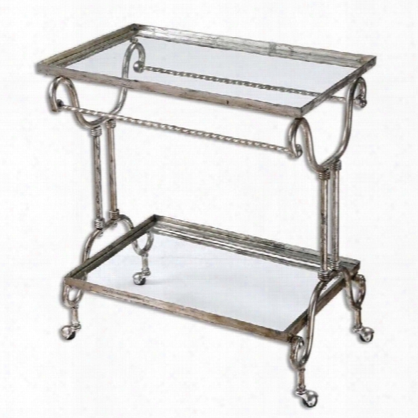 Uttermost Acasia Silver Tea Cart