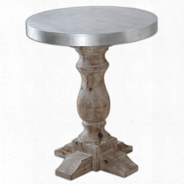 Uttermost Martel Aluminum Clad Accent Table In Natural Fir Wood