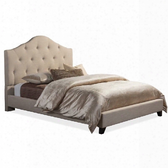 Anica Upholstered King Platform Bed In Beige