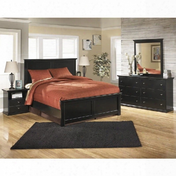 Ashley Maribel 5 Piece Wood Panel Bedroom Set In Black