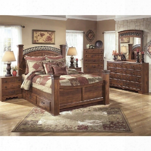 Ashley Timberline 6 Piece Wood King Drawer Panel Bedroom Set