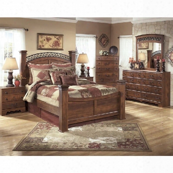 Ashley Timberline 6 Piece Wood King Poster Apnel Bedroom Set