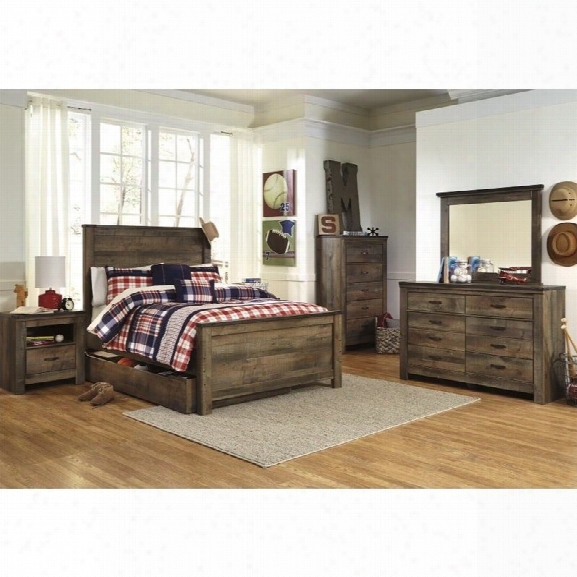 Ashley Trinell 7 Piece Wood Full Panel Bedroom Set In Brown