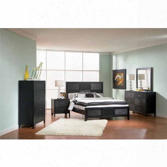 Coaster 4 Piece King Panel Bedroom Set In Black