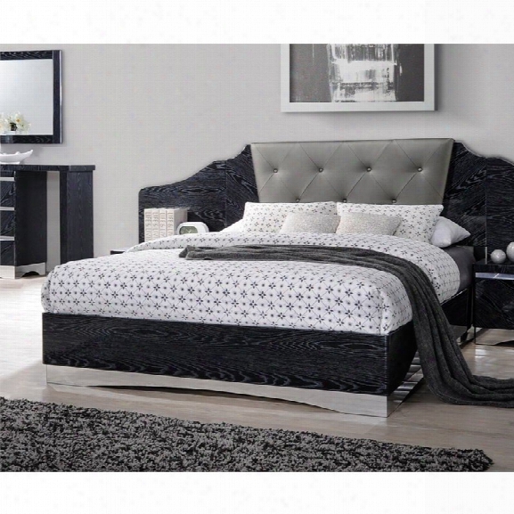 Coaster Alessandro Upholstered King Bed In Dark Gray And Black