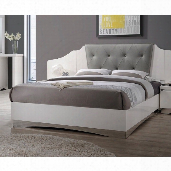 Coaster Alessandro Upholstered King Bed In Dark Gray And White