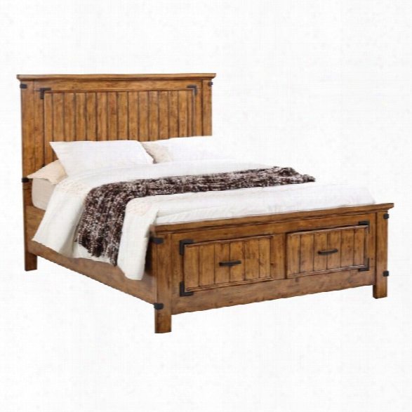 Coaster Brenner California King Storage Panel Bed In Natural And Honey