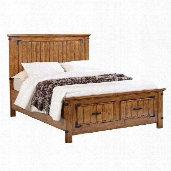 Coaster Brenner King Storage Panel Bed In Natural And Honey