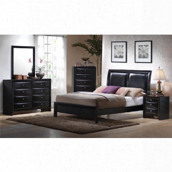 Coaster Briana 5 Piece California King Panel Bedroom Set In Black