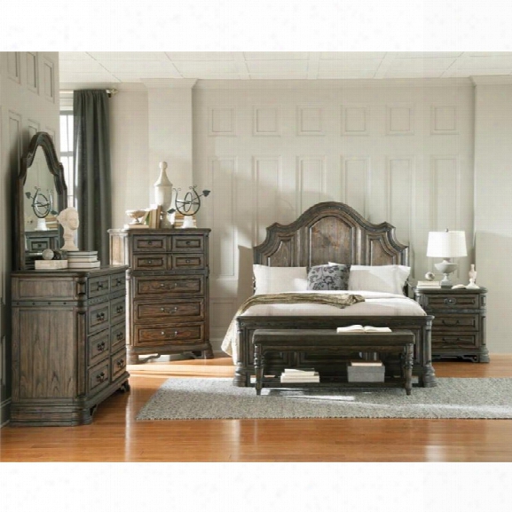 Coaster Carlsbad 5 Piece King Panel Bedroom Set In Vintage Espresso