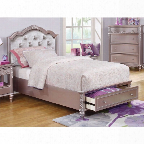 Coaster Caroline Queen Tufted Stlrage Bed In Metallic Lilac