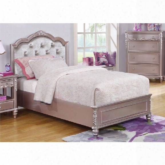 Coaster Caroline Tufted Queen Bed In Metallic Lilac