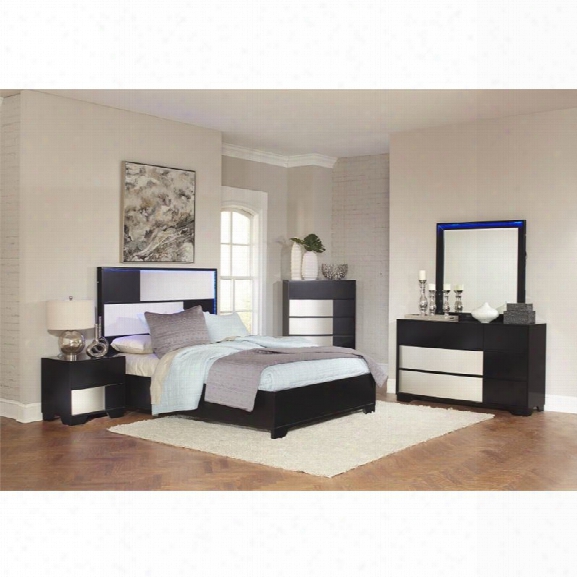 Coaster Havering 4 Piece California King Led Panel Bedroom Set