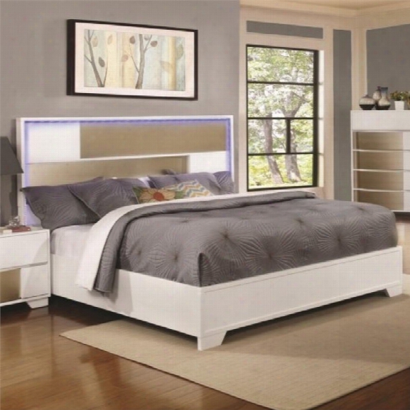 Coaster Havering King Panel Bed In Blanco And Sterling