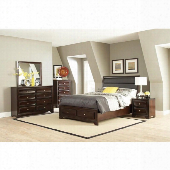 Coaster Jaxson 5 Piece Upholstered California King Panel Bedroom Set