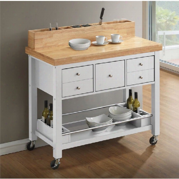 Coaster Kitchen Cart In White