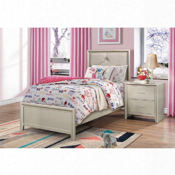 Coaster Lana 4 Piece Upholstered Twin Bedroom Set In Silver
