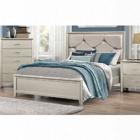 Coaster Lana Upholstered King Bed In Silver