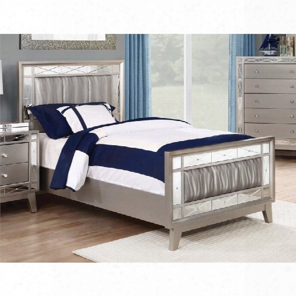 Coaster Leighton Twin Mirrored Panel Bed In Mercury