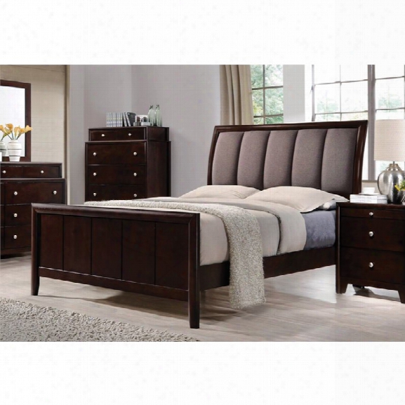 Coaster Maddison Upholstered King Bed In Taupe Gray