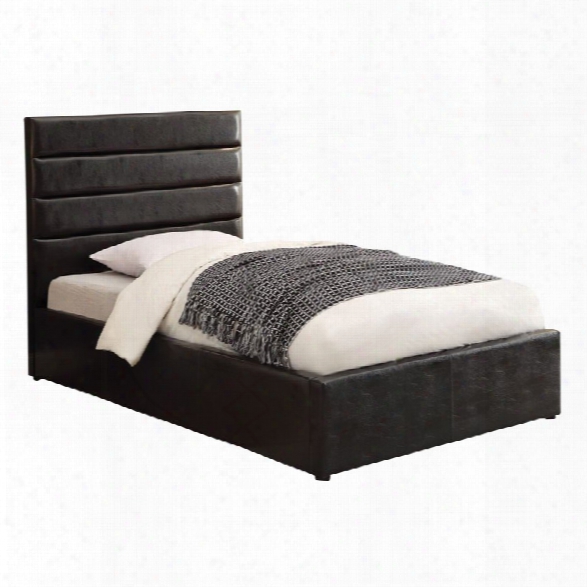 Coaster Riverbend Upholstered Full Storage Panel Bed In Black