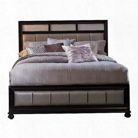 Coaster Upholstered California King Panel Bed In Black And Gray