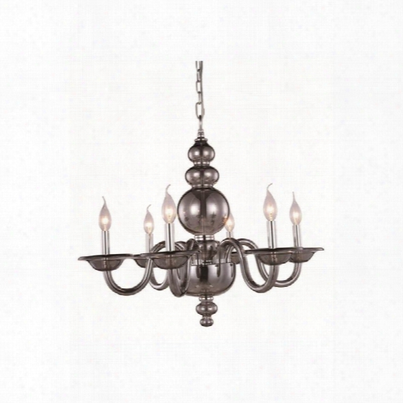 Elegant Lighting Champlain 27 6 Light Chandelier In Silver