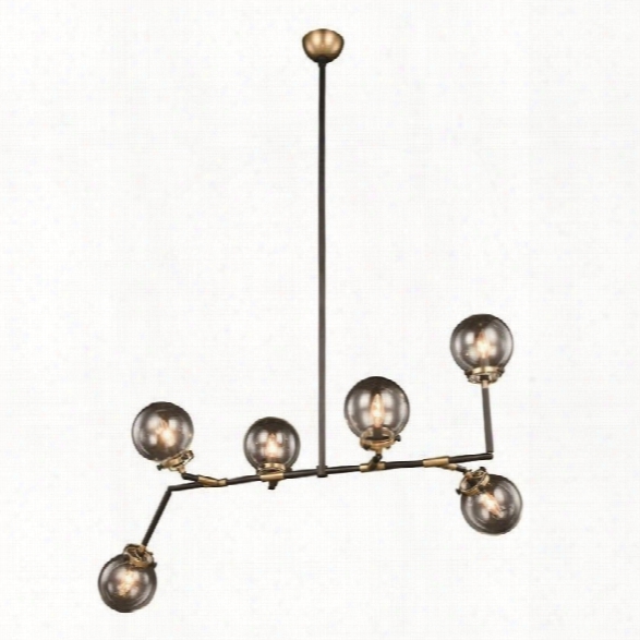 Elegant Lighting Leda 60 6 Light Chandelier In Brass