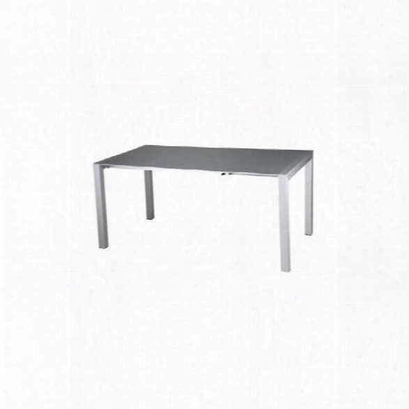 Eurostyle Delroy Casual Dining Table In Silver Lacquer