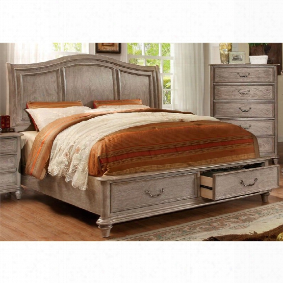 Furniture Of America Bartrand California King Storage Bed In Gray