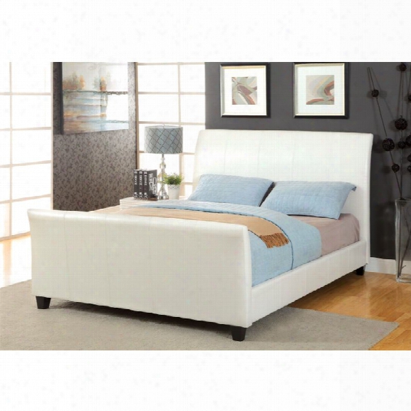 Furniture Of America Colvin Full Leather Sleigh Bed In White