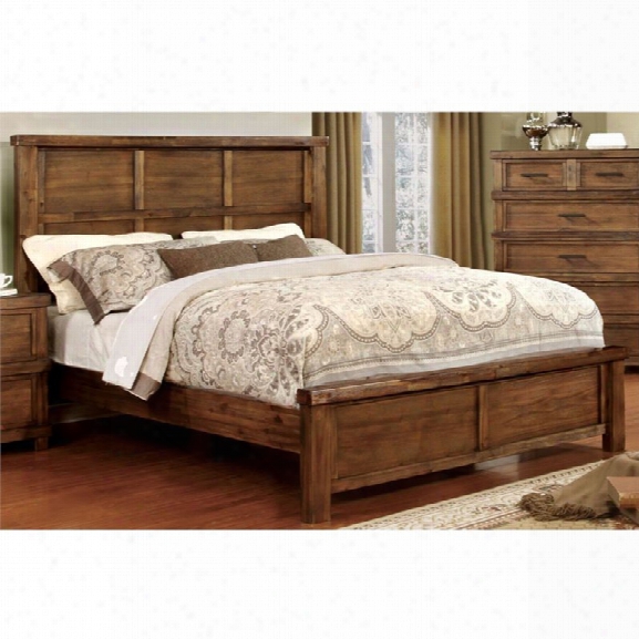 Furniture Of America Cynthia California King Panel Bed In Antique Oak
