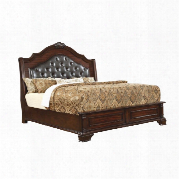 Furniture Of America Darnell California King Bed In Brown Cherry